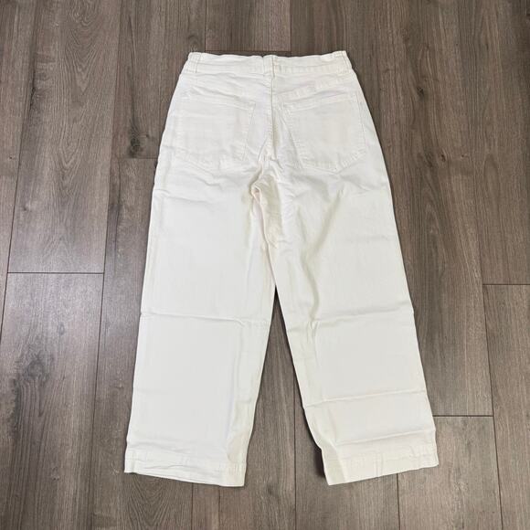 Madewell The Petite Perfect Vintage Wide-Leg Crop Jeans WMNS SZ 28P White NU300 - Picture 7 of 9
